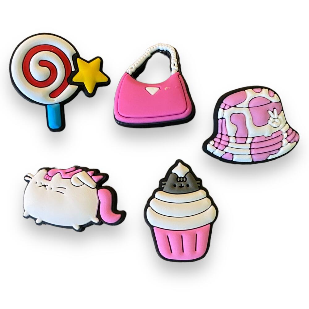5 Shoe Clog Charms Decorations Cupcake Lollipop Purse